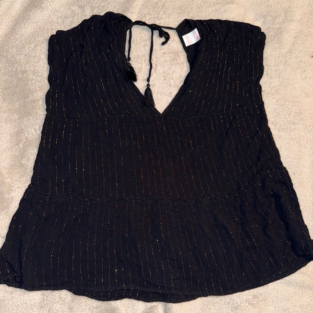 Xhilaration Black and Gold Sleeveless Swim Cover